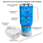 personalized buffalo bulls geometric prism royal blue curved tumbler best selling.webp
