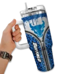 personalized buffalo bulls leopard zipper royal blue curved tumbler best selling.webp