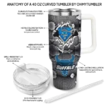 personalized buffalo bulls superman shield royal blue gray curved tumbler best selling.webp