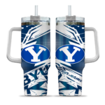 personalized byu cougars abstract paths blue curved tumbler best selling.webp