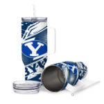 personalized byu cougars abstract paths blue curved tumbler best selling.webp