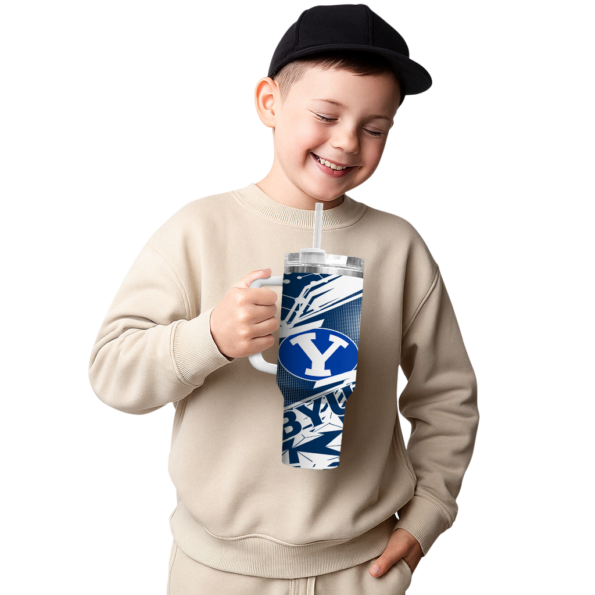 personalized byu cougars abstract paths blue curved tumbler latest model.webp
