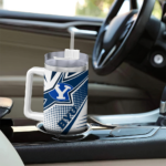 personalized byu cougars arrow burst blue curved tumbler best selling.webp