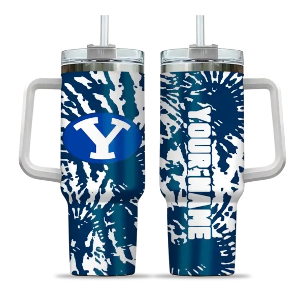 personalized byu cougars burst swirl blue curved tumbler best selling.webp