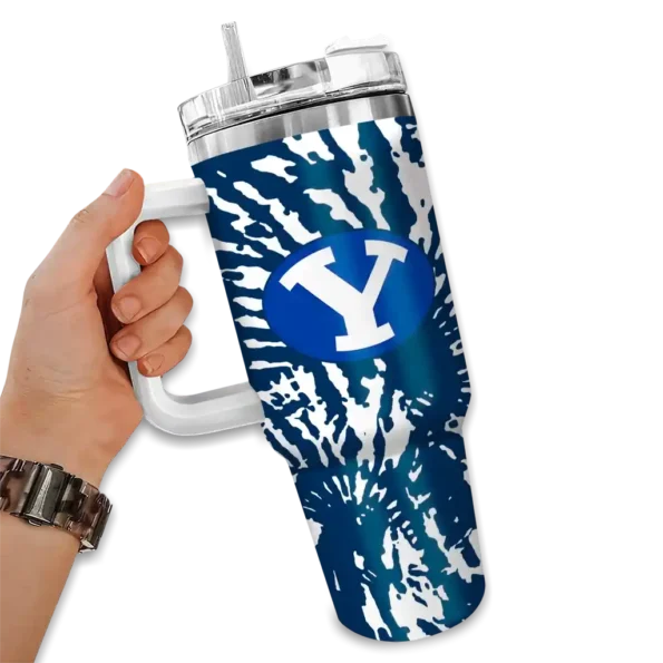 personalized byu cougars burst swirl blue curved tumbler fashion forward.webp