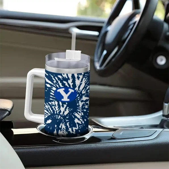 personalized byu cougars burst swirl blue curved tumbler trendy.webp