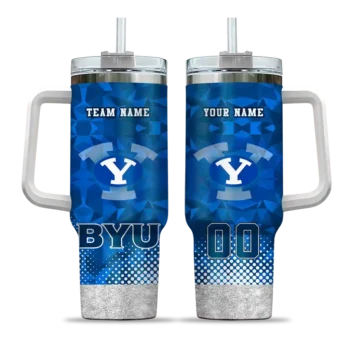 personalized byu cougars geometric prism blue curved tumbler best selling.webp