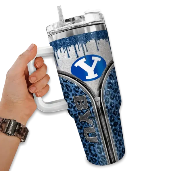 personalized byu cougars leopard zipper blue curved tumbler fashion forward.webp