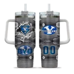 personalized byu cougars superman shield blue gray curved tumbler best selling.webp