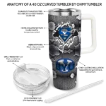 personalized byu cougars superman shield blue gray curved tumbler best selling.webp