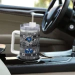 personalized byu cougars superman shield blue gray curved tumbler best selling.webp