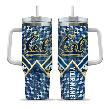 personalized california golden bears chevron angle blue curved tumbler best selling.webp