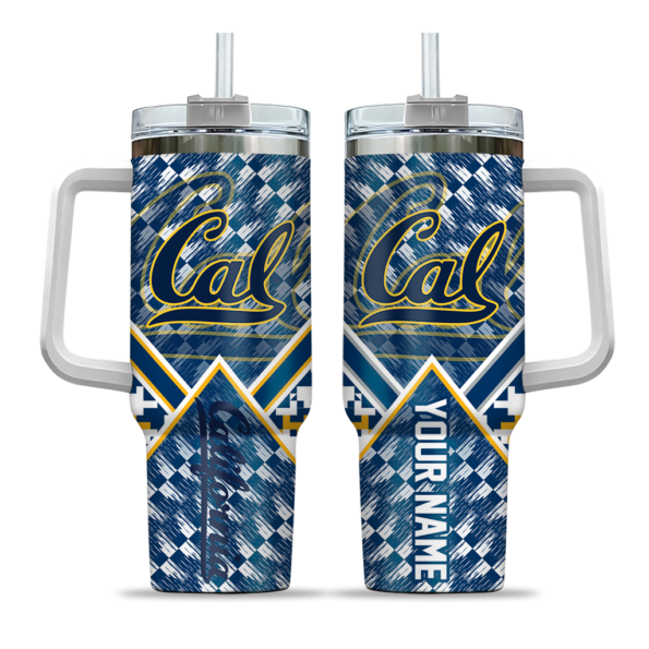 personalized california golden bears chevron angle blue curved tumbler best selling.webp