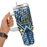 personalized california golden bears chevron angle blue curved tumbler best selling.webp