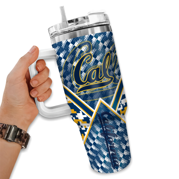 personalized california golden bears chevron angle blue curved tumbler fashion forward.webp