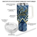 personalized california golden bears chevron angle blue curved tumbler best selling.webp