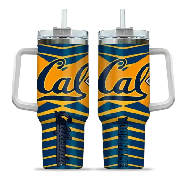 personalized california golden bears chevron layers blue curved tumbler best selling.webp