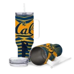 personalized california golden bears chevron layers blue curved tumbler best selling.webp