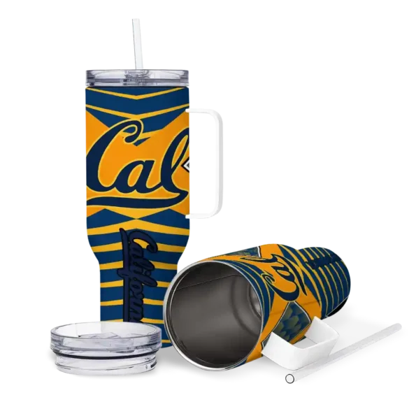 personalized california golden bears chevron layers blue curved tumbler high quality.webp