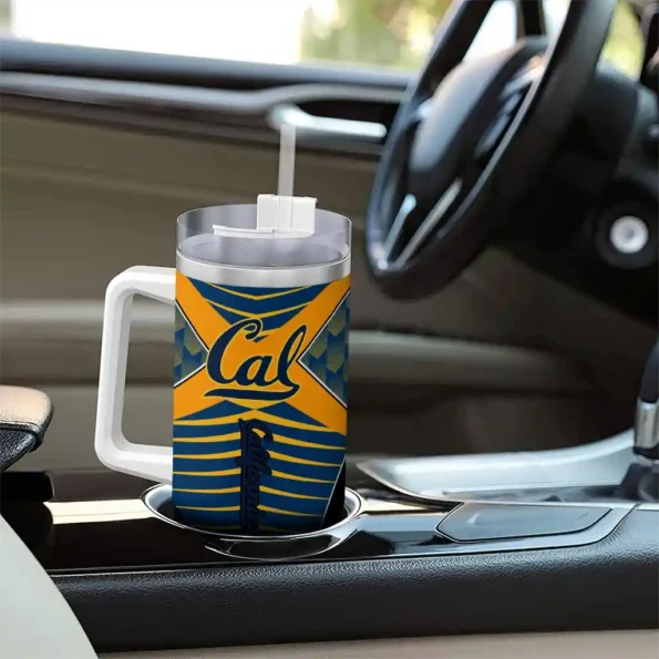 personalized california golden bears chevron layers blue curved tumbler trendy.webp