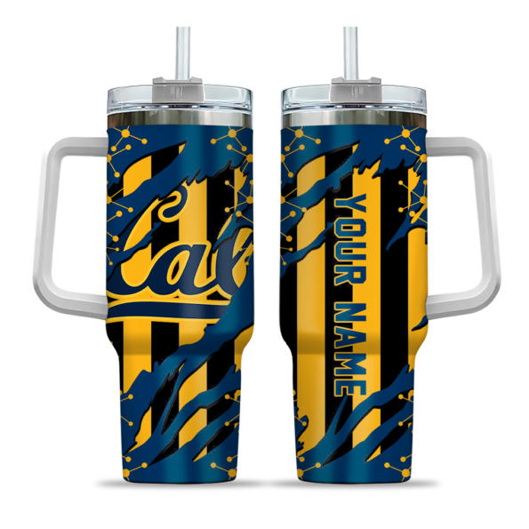 personalized california golden bears claw cut blue black curved tumbler best selling.webp