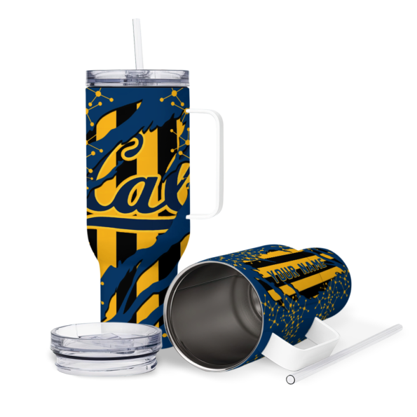 personalized california golden bears claw cut blue black curved tumbler high quality.webp