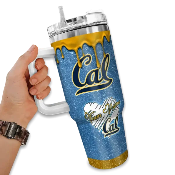 personalized california golden bears heart helmet motif blue curved tumbler fashion forward.webp