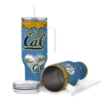 personalized california golden bears heart helmet motif blue curved tumbler best selling.webp