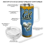 personalized california golden bears heart helmet motif blue curved tumbler best selling.webp
