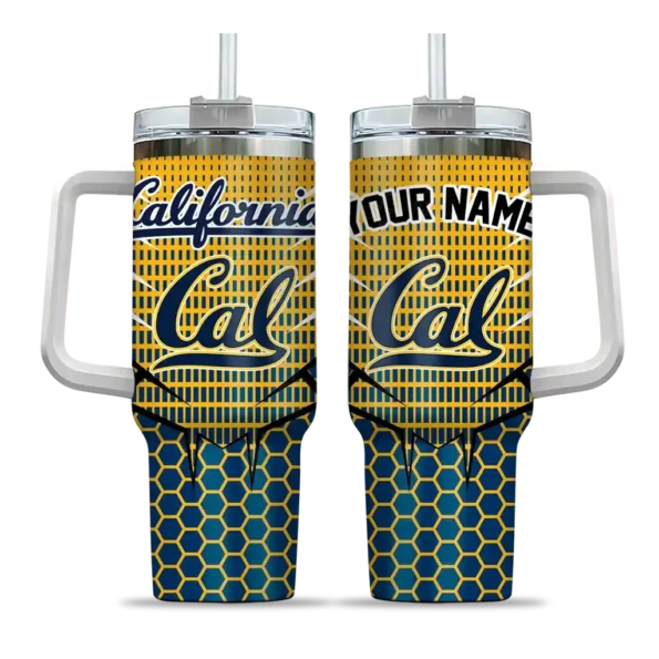 personalized california golden bears hex texture blue curved tumbler best selling.webp
