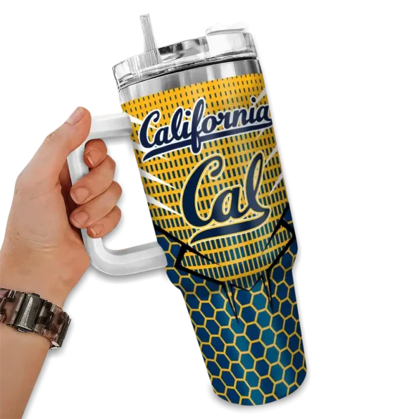 personalized california golden bears hex texture blue curved tumbler fashion forward.webp