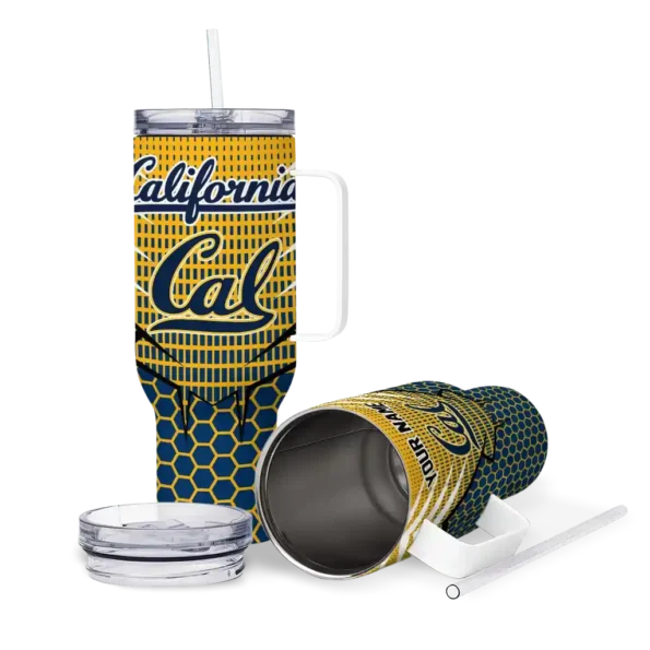 personalized california golden bears hex texture blue curved tumbler high quality.webp