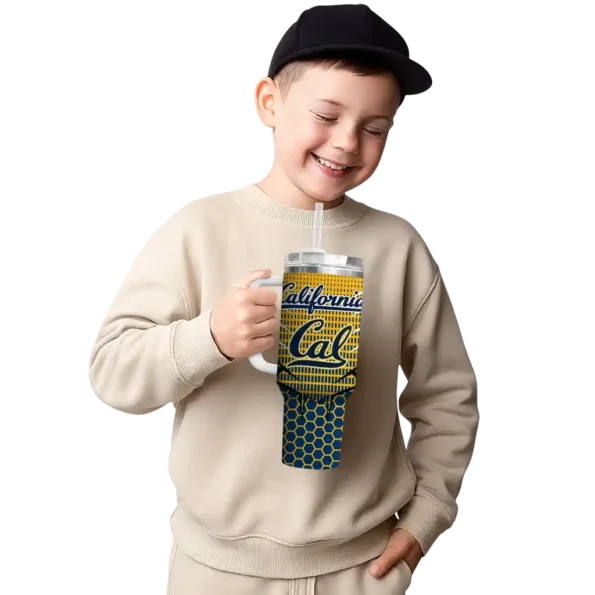 personalized california golden bears hex texture blue curved tumbler latest model.webp