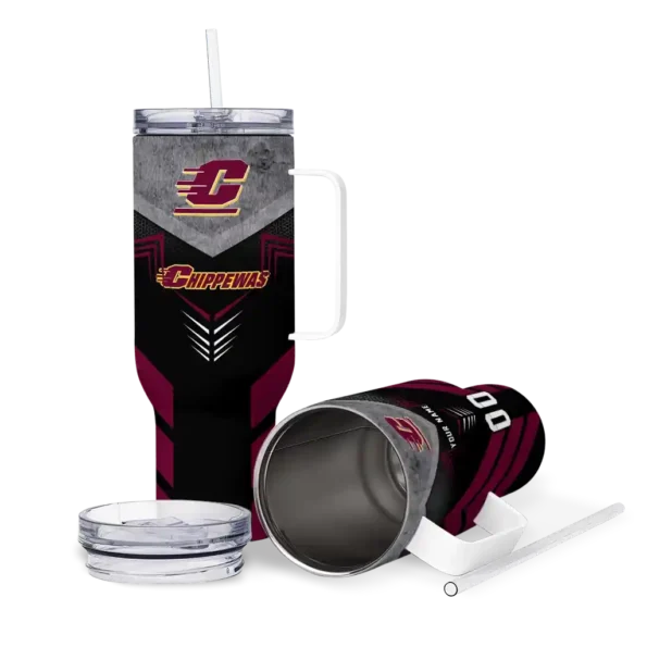 personalized central michigan chippewas arrow armor maroon black curved tumbler high quality.webp