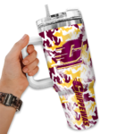 personalized central michigan chippewas camo mashup maroon white curved tumbler best selling.webp