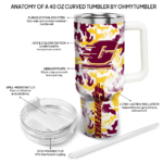 personalized central michigan chippewas camo mashup maroon white curved tumbler best selling.webp