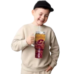 personalized central michigan chippewas chevron stripe maroon curved tumbler best selling.webp