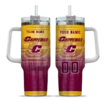 personalized central michigan chippewas gradient dots maroon curved tumbler best selling.webp