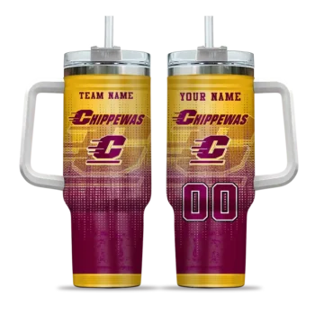 personalized central michigan chippewas gradient dots maroon curved tumbler best selling.webp