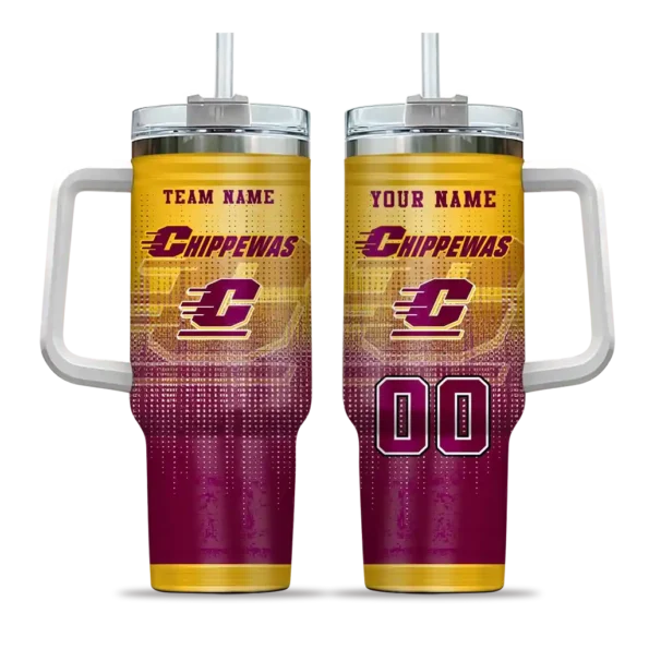 personalized central michigan chippewas gradient dots maroon curved tumbler best selling.webp
