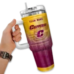 personalized central michigan chippewas gradient dots maroon curved tumbler best selling.webp