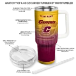 personalized central michigan chippewas gradient dots maroon curved tumbler best selling.webp
