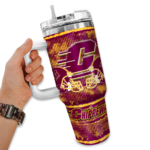 personalized central michigan chippewas honey streaks maroon curved tumbler best selling.webp