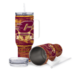 personalized central michigan chippewas honey streaks maroon curved tumbler best selling.webp