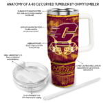 personalized central michigan chippewas honey streaks maroon curved tumbler best selling.webp