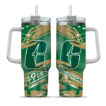 personalized charlotte 49ers abstract paths green curved tumbler best selling.webp