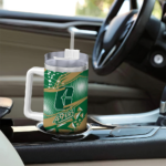 personalized charlotte 49ers abstract paths green curved tumbler best selling.webp