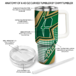 personalized charlotte 49ers arrow burst green curved tumbler best selling.webp