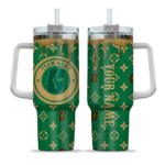 personalized charlotte 49ers bullseye drips green curved tumbler best selling.webp