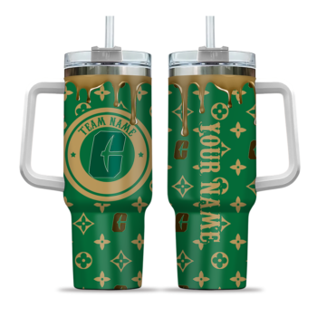 personalized charlotte 49ers bullseye drips green curved tumbler best selling.webp